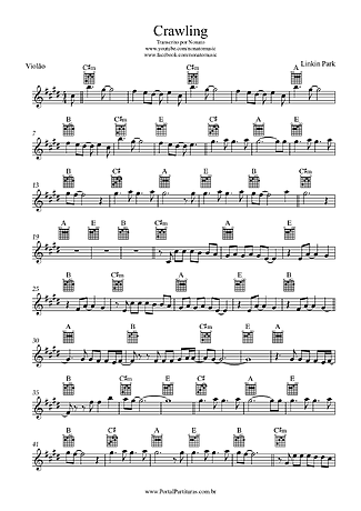 24959 Partitura - Crawling - Violão