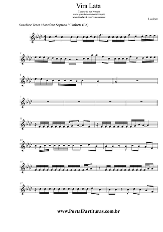 5120 Partitura - Vira Lata - Saxofone Tenor Soprano (Bb)