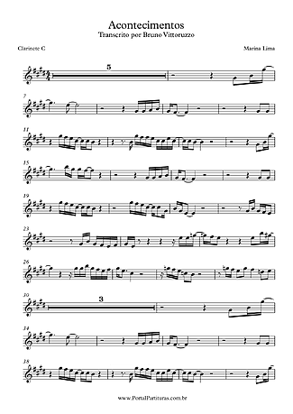 6878 Partitura - Acontecimentos - Clarinete (C)