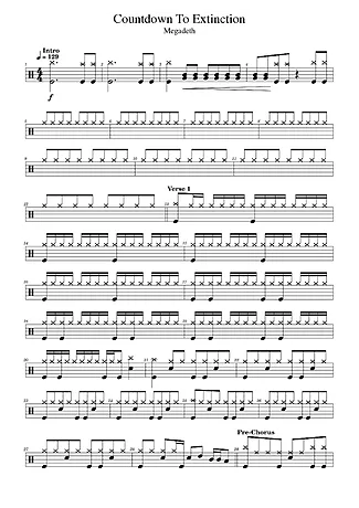 43695 Partitura - Countdown To Extinction - Bateria