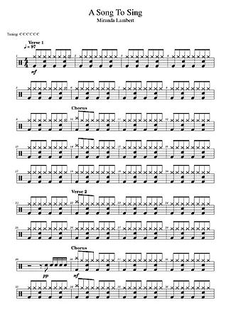 41980 Partitura - A Song To Sing - Bateria