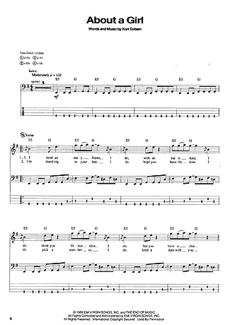 19222 악보 - About A Girl - 베이스