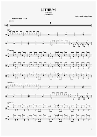 35310 Partitura - Lithium - Bateria