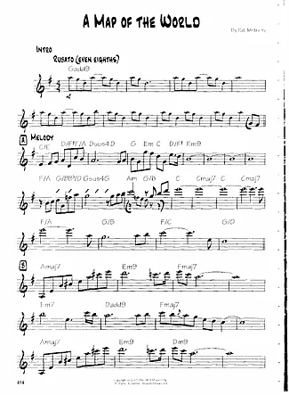 19244 Partitura - A Map Of The World - Guitarra