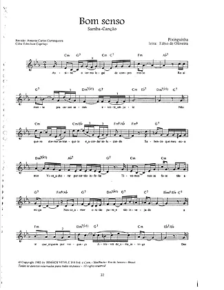 16911 Partitura - Bom Senso - Bandolim