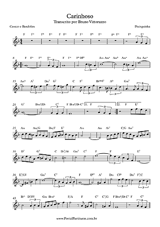 8051 Partitura - Carinhoso - Bandolim