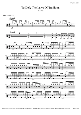 42720 Bladmuziek - To Defy The Laws Of Tradition - Drumstel