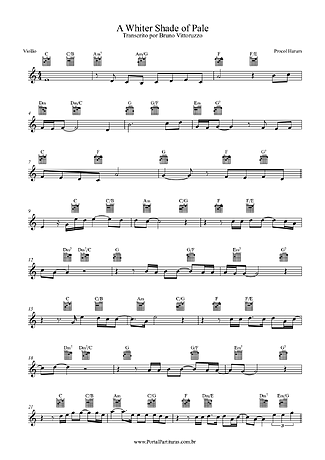 25443 Partitura - A Whiter Shade Of Pale - Violão