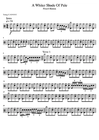 37476 Partitura - A Whiter Shade Of Pale - Bateria