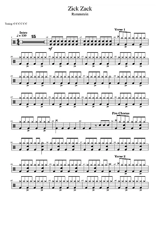 42386 Partitura - Zick Zack - Bateria