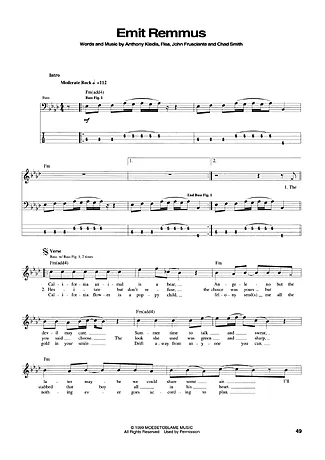 Emit Remmus - Red Hot Chili Peppers | Partitura para Contra Baixo | Download em PDF