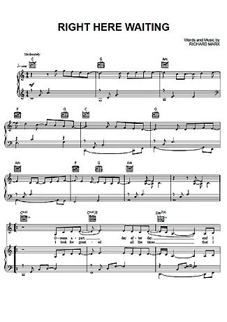 30864 Partitura - Right Here Waiting - Piano
