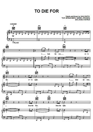 31424 Partitura - To Die For - Piano