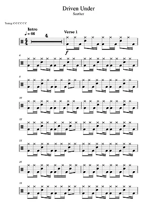 39384 Sheet music - Driven Under - Drums