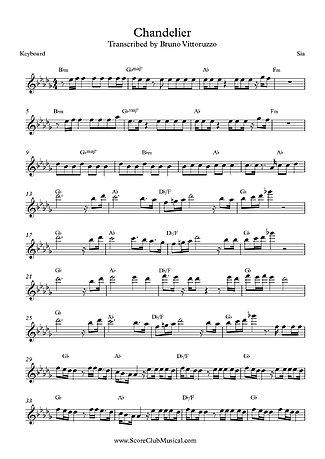 8093 Partitura - Chandelier - Teclado