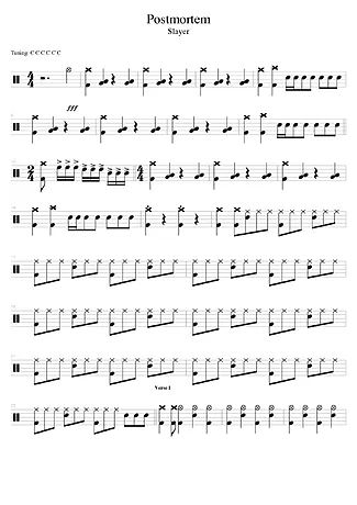 39024 乐谱 - Postmortem - 鼓