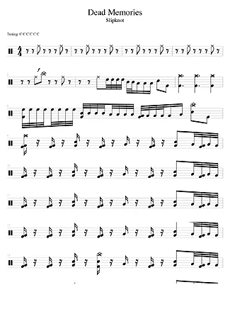 38758 Partitura - Dead Memories (drums 1) - Bateria