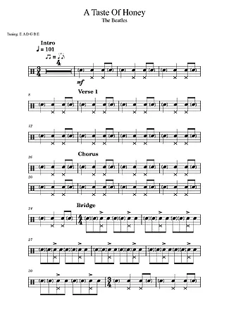 40054 Partitura - A Taste Of Honey - Bateria