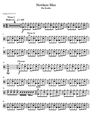 37490 Partitura - Nowhere Man - Bateria