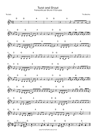 25494 Partitura - Twist And Shout - Teclado