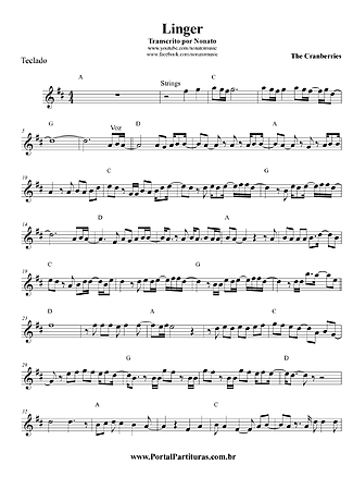 2889 Partitura - Linger - Teclado