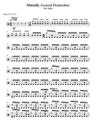 41783 Sheet music - Mutually Assured Destruction - Drums