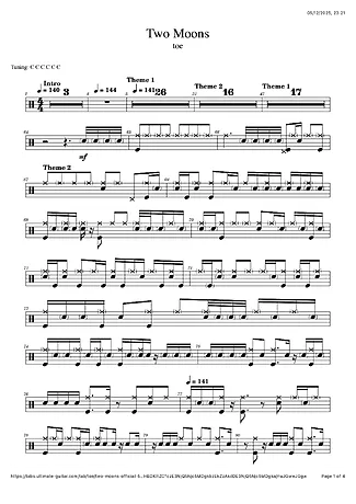 42738 乐谱 - Two Moons - 鼓