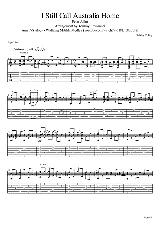 14931 Partitura - I Still Call Australia Home - Violão
