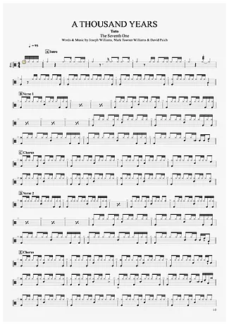 33440 Partitura - A Thousand Years - Bateria