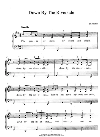 21668 Partitura - Down By The Riverside - Piano
