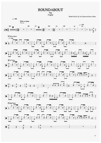 35513 Partitura - Roundabout - Bateria