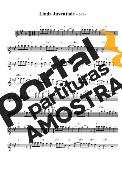 14 bis Linda Juventude partitura para Saxofone Alto (Eb)