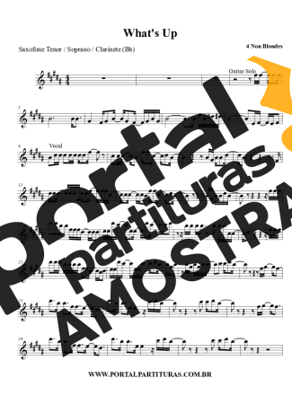 4 Non Blondes  partitura para Clarinete (Bb)