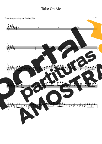 A-ha Ha - Take On Me partitura para Clarinete (Bb)