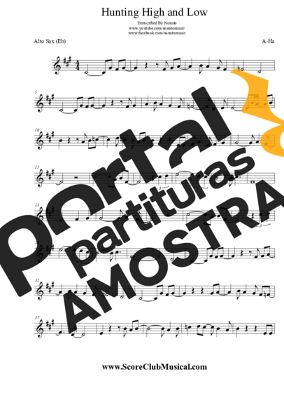 A-ha  partitura para Saxofone Alto (Eb)