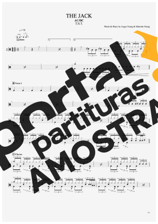 AC/DC  partitura para Bateria