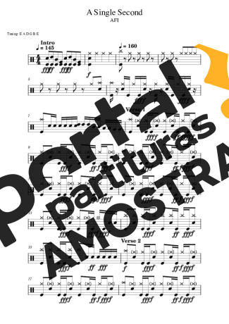 AFI A Single Second partitura para Bateria