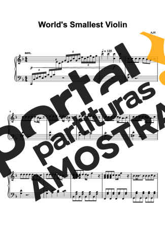 AJR Worlds Smallest partitura para Piano