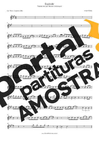 ANAVITÓRIA  partitura para Saxofone Tenor Soprano (Bb)