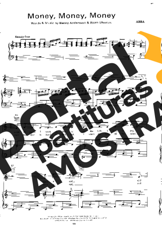 Abba Money Money Money partitura para Piano