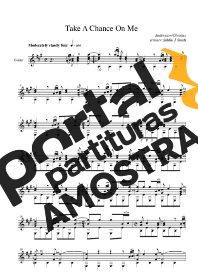 Abba  partitura para Violão