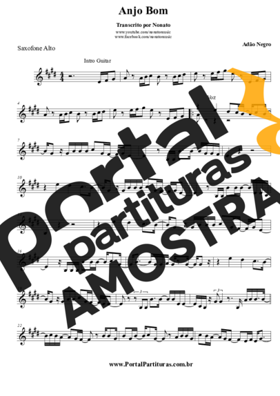 Adão Negro  partitura para Saxofone Alto (Eb)