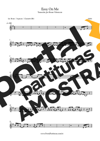 Adele  partitura para Clarinete (Bb)