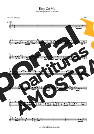 Adele Easy On Me partitura para Saxofone Alto (Eb)