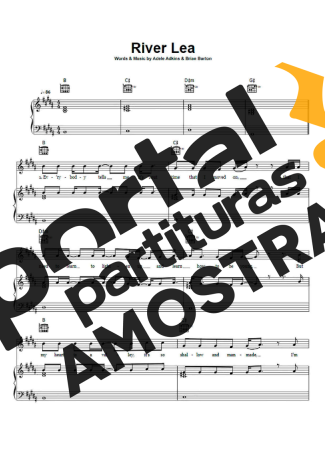 Adele River Lea partitura para Piano