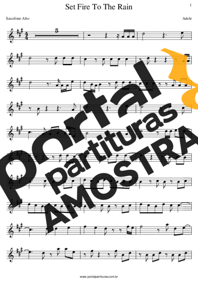 Adele Set Fire To The Rain partitura para Saxofone Alto (Eb)