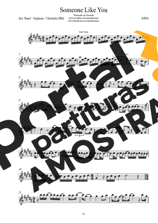 Adele  partitura para Clarinete (Bb)