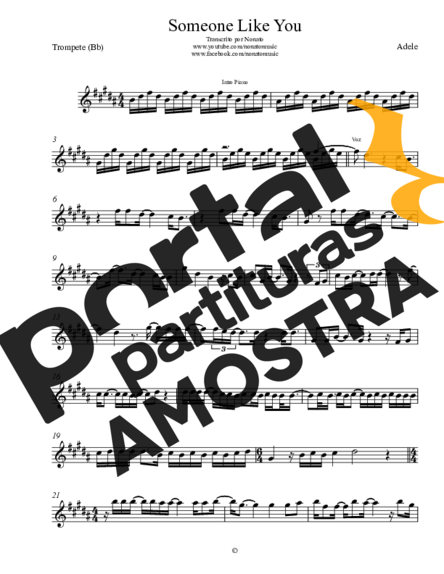 Adele Someone Like You partitura para Trompete