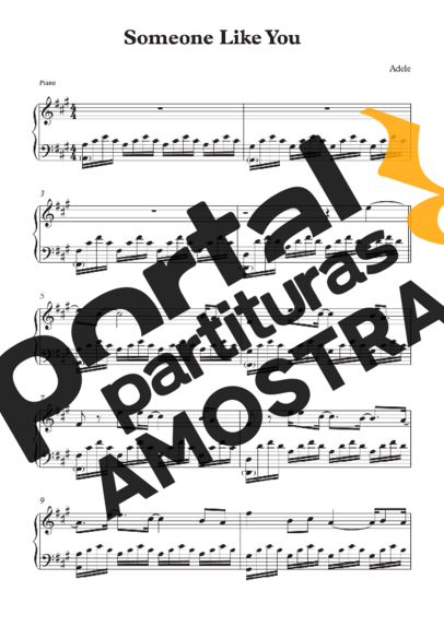 Adele  partitura para Piano