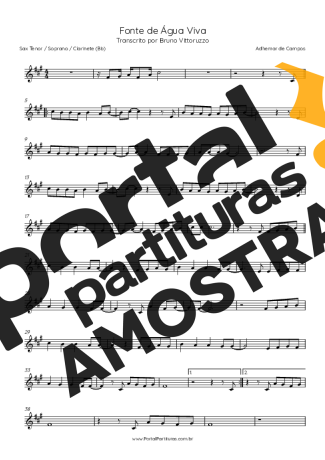 Adhemar de Campos Fonte De Água Viva partitura para Saxofone Tenor Soprano (Bb)